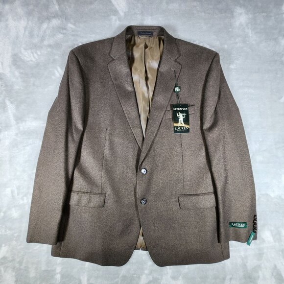Lauren Ralph Lauren Ultraflex Larson Sport Coat Blazer 46R Tan Business Office